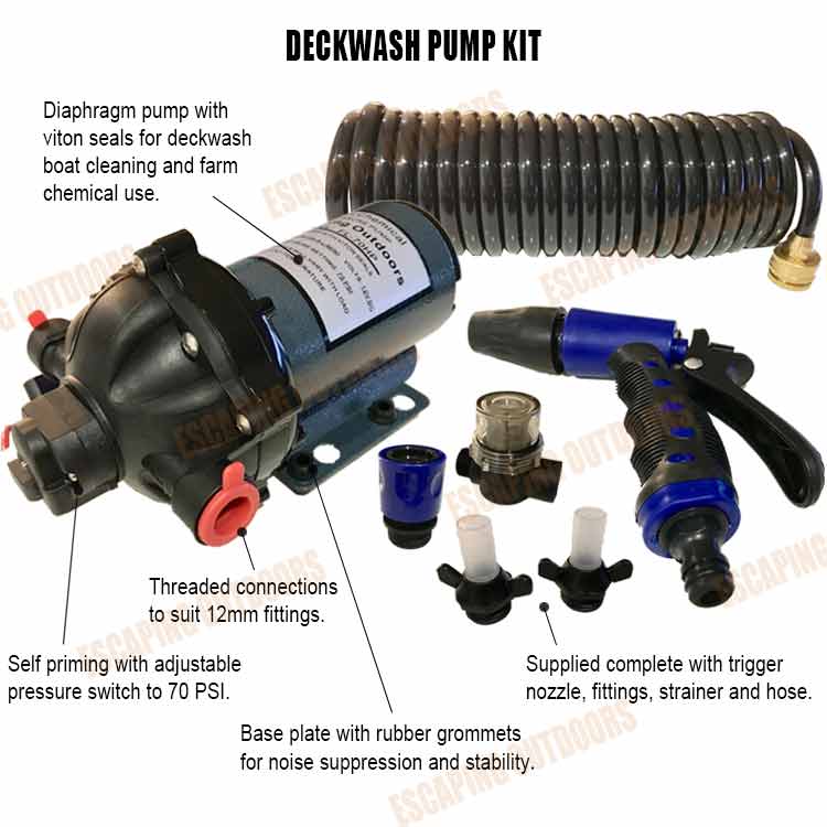 12v high pressure pump for deckwash chemicals and cleaning - Escaping Outdoors