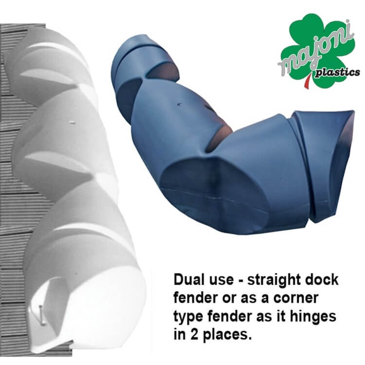 Dock fenders Australia Flexible hinged dock and boat fender Majoni Plastics 1000mm x 190mm - Escaping Outdoors