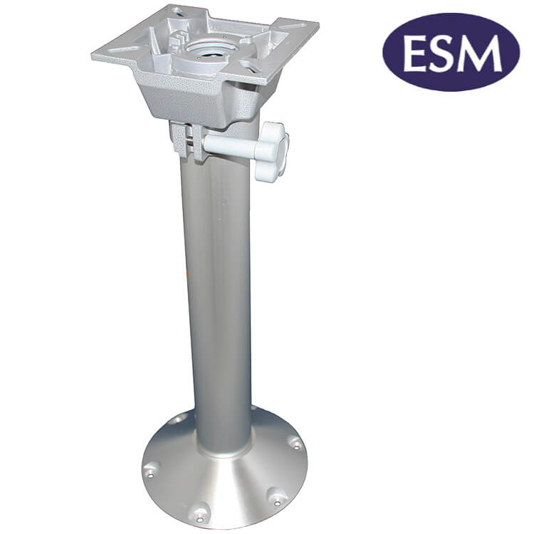 ESM boat seat pedestal with fixed seat 600mm pedestal with swivel top - Escaping Outdoors