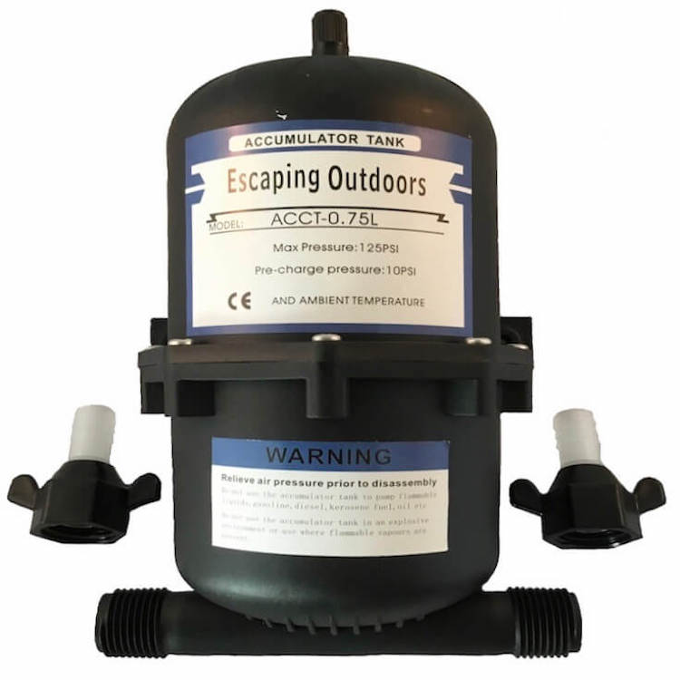 Escaping Outdoors 0.75L accumulator pressure tank for potable water Australia